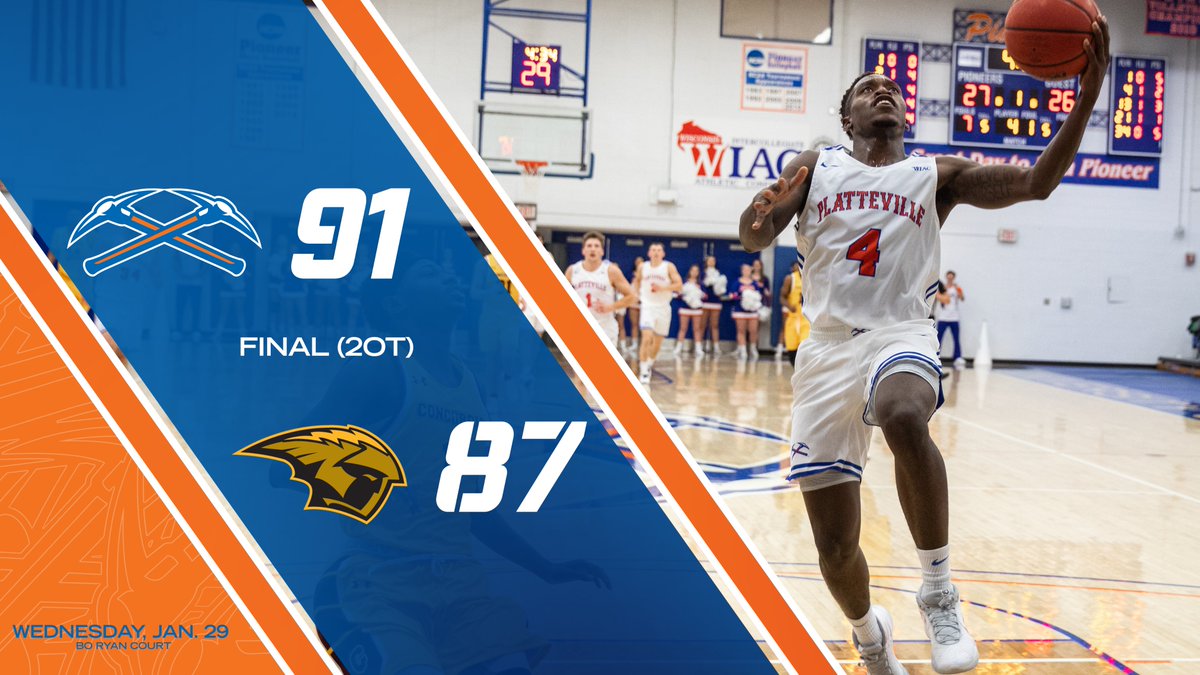 uwp_pioneers's tweet photo. PIONEERS WIN!!!! After double overtime, @Platteville_MBB 91, UW-Oshkosh 87. https://t.co/2dFMgvc01B