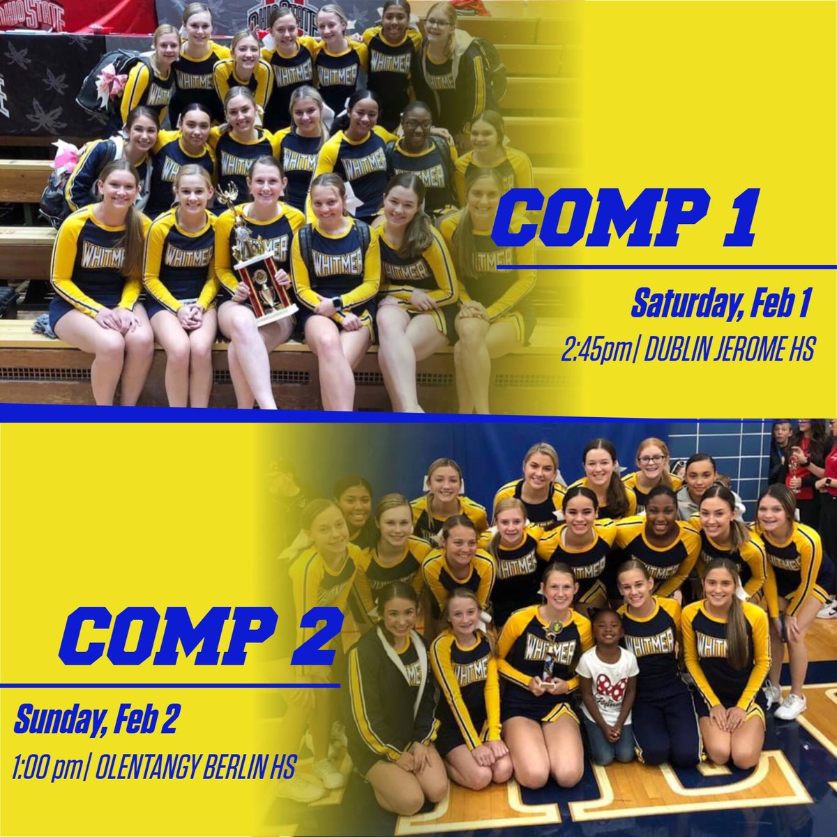 Take a road trip this weekend and come see us!!!! #VarsityCompetition #GAMEDAY #Cheercompetition
