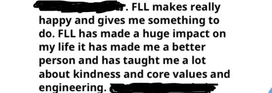 WillowBendFLL's tweet photo. Some comments entered by the team members when reflecting on what went well during the season, what needs improvement and who wishes to be a part of it again next season. @firstlegoleague @WillowBendD15 #CityShaper https://t.co/bpm1CMPOBt
