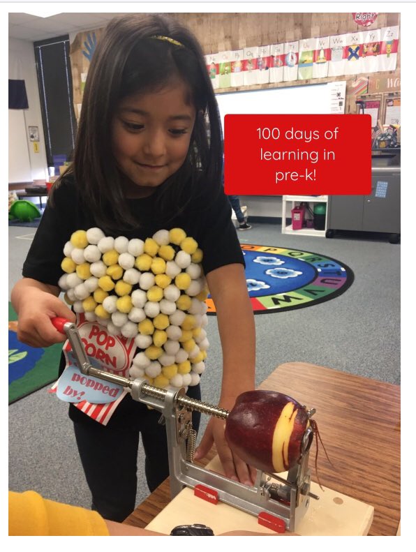NadyaWilliamson's tweet photo. We are 100 days into our school year and we’ll just keep cranking out the learning opportunities! #cookinginprek #BaccusStrong @baccuselem @granburyisd https://t.co/XOpTznPV0i