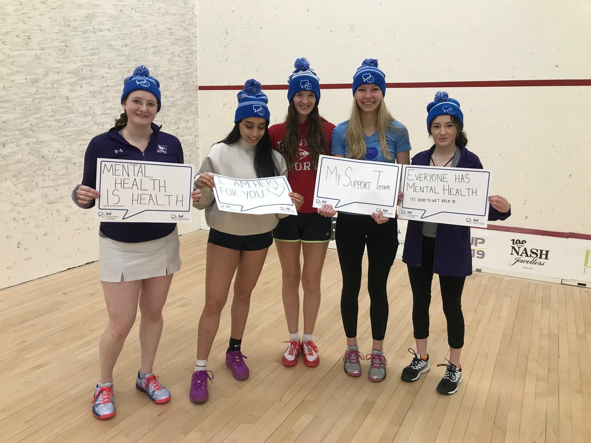 WesternMustangs's tweet image. The Mustangs commitment to supporting the cause continues with our Women's squash team.
#BellLetTalk #WesternMustangs #RunWithUs @WesternU