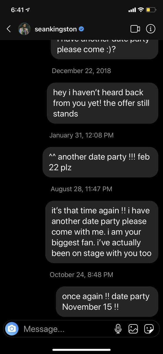 MeganJoy8's tweet photo. I have a date party Febuary 15. Instagram hasn’t worked so twitter do your thing. @SeanKingston https://t.co/aMBnb0gRDE