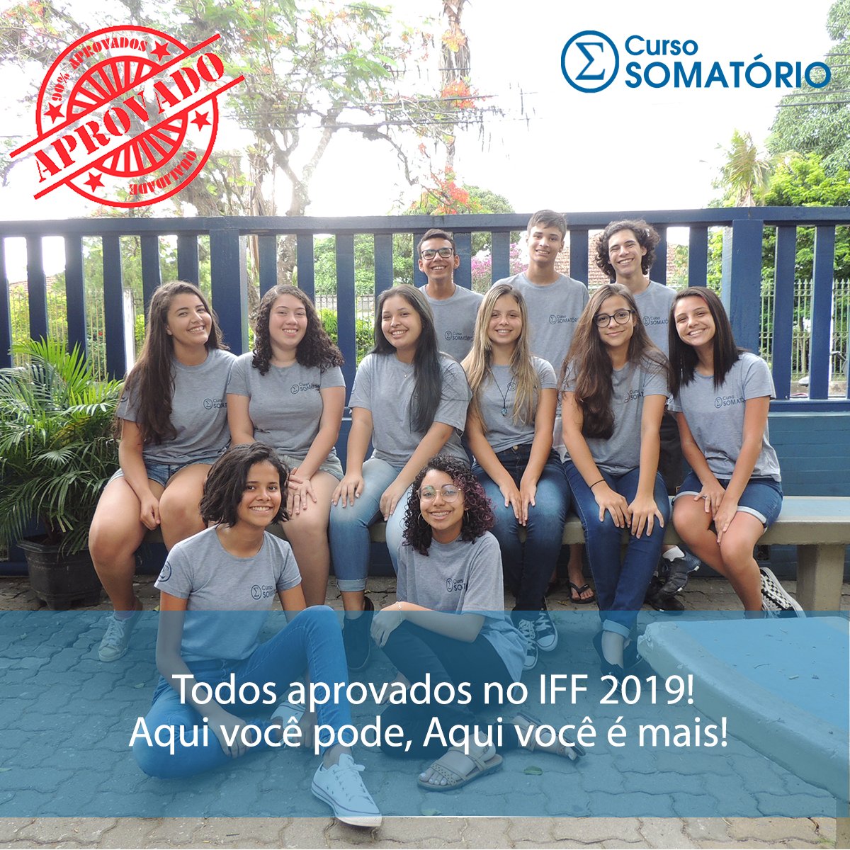 CursoSomatorio's tweet photo. Todos aprovados no IFF 2019! Aqui você pode, Aqui você é mais! #cursosomatorio #prevestibular #preiff #premilitar #cursinho #riodasostras #macae https://t.co/E55loJXtir