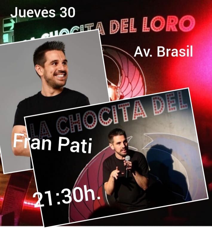 chocitadelloro's tweet photo. No te pierdas hoy #jueves el humor de @FranPatiComedy en la @chocitadelloro de #AvDeBrasil https://t.co/GQ1rxPaFp8 Si haces RT y eres follower sorteo de 5 entradas https://t.co/3djO8bhqg2