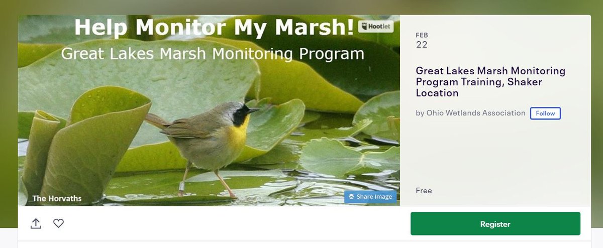 Volunteer4Birds's tweet photo. Help celebrate #WorldWetlandsDay this weekend by joining to participate in the Great Lakes #MarshMonitoring Program. Giovanna has already posted two training events in #Ohio: including #MMPSurvey Training at Shaker Lakes https://t.co/hKbpxLmdcC
@OH_Wetlands_Asc @OhioDivWildlife https://t.co/Ihfcp9HEBG