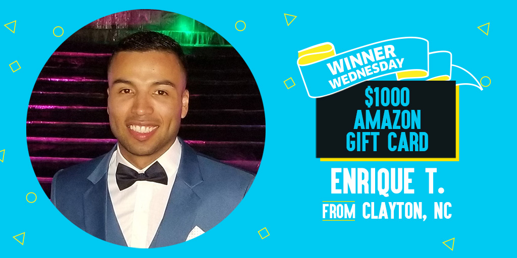 Omaze on Twitter "He won a 1,000 Amazon gift card! omazewinners 