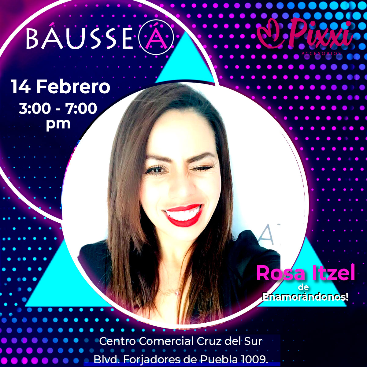 Estamos muy feliz de anunciar nuestro próximo evento este 14 de Febrero❤️la Gran Re-Inauguración de Pixxi México ven a pasarla increíble con nosotros y nuestra gran invitada de lujo Rosa Itzel Disfruta con nosotros en la Ciudad de Puebla habrá increíbles sorpresas Te esperamos