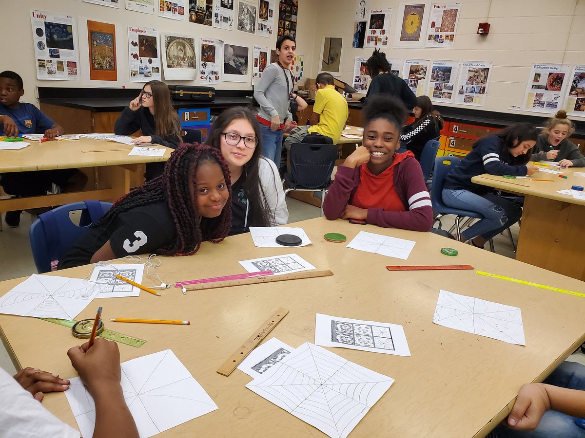 NmmsSteam's tweet photo. 🎨🎨 NMMS's new Art teacher, Mr. Hughes, and his students are having a great time in class. 🎨🎨  @NMMScolts  #nmmssteam #STEAMMagnetProgram #STEMeducation #steam https://t.co/eASkcUHm1u