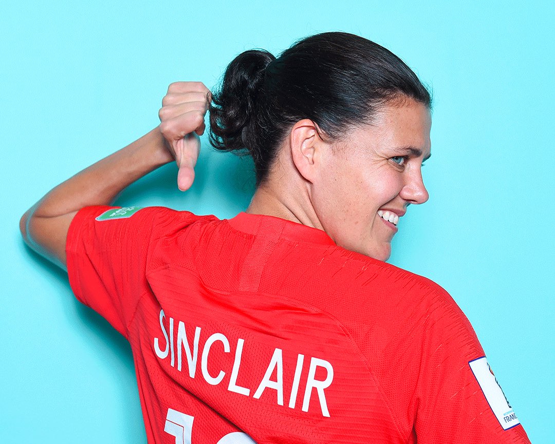 VisaCA's tweet photo. Congratulations @sincy12 on becoming the all-time leader for goals scored in international matches — a truly inspiring moment for Canadian sports! Time to celebrate 🎉 #TeamVisa #CWOQ https://t.co/g6V3v8olwi