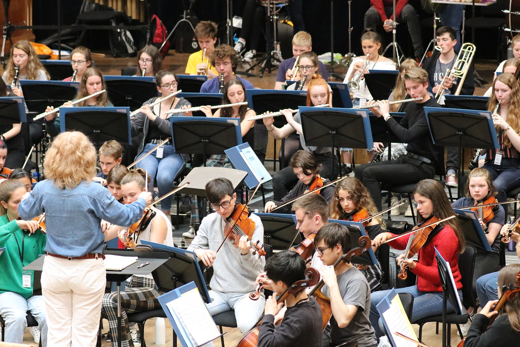 Summer rehearsals for the Edinburgh Youth Orchestra at George Watson's College, Edinburgh.