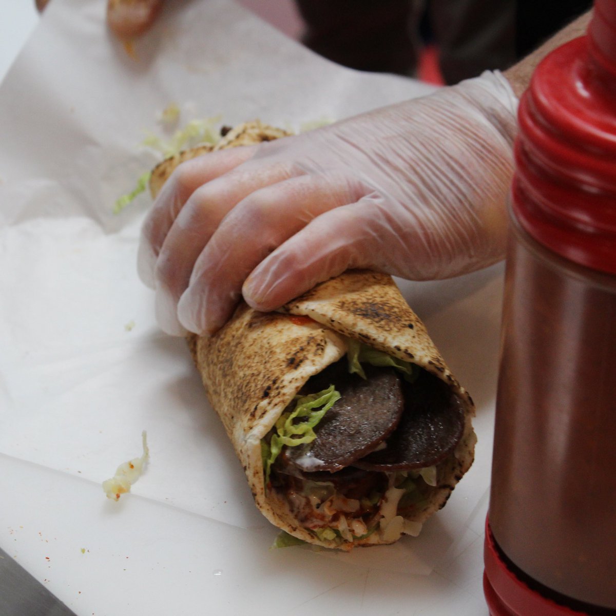 Our Beef Donairs are made with extra lean Alberta ground beef! Each order is sliced and grilled to perfection. For our full menu check out our website! ⭐️ #yyc #Calgary