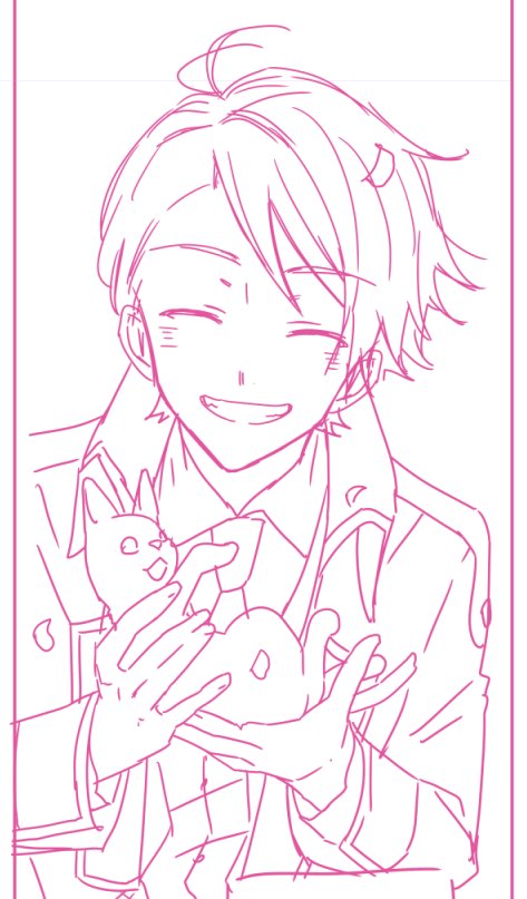 ネーム中ですが、このコマだけラフを描きました 