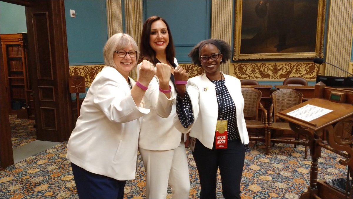 SenErikaGeiss's tweet photo. Getting ready for #MISOTS &amp; Sen @rosemarybayer, @SenPolehanki &amp; I are here for the @momjustice #MamasAgenda. #MamaState https://t.co/m3oZHzw2qm