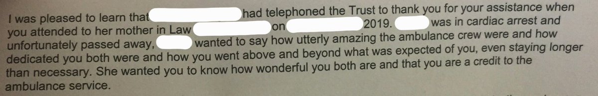 Lovely to receive some kind words this week. Even more special knowing they took the time out during a distressing time to make the call and thank us...