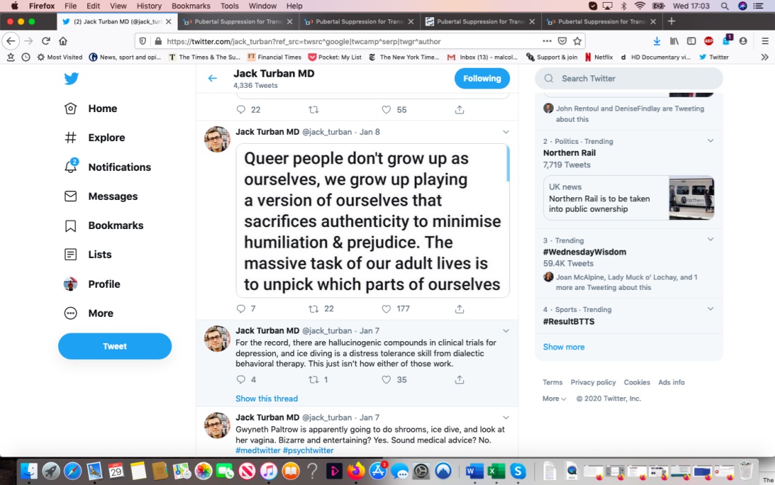 10./ He regularly calls out Gwyneth Paltrow's nonsense and battles with anti-vaxxers online. Thumbs up for that. But to say Jack is objective on puberty blockers would be pushing it. In fact the axe he's grinding is positively humungous. Here he is waxing lyrical on "queerness".