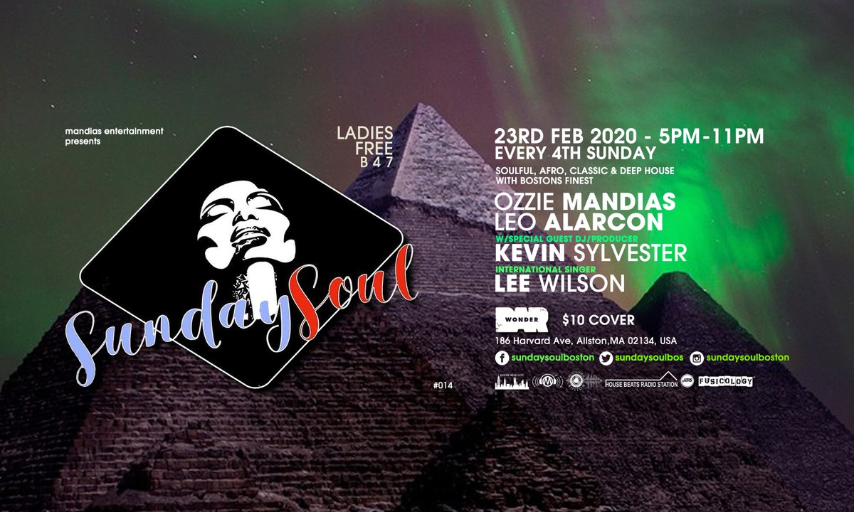 DJOzzieMandias's tweet photo. #every4thSunday #five2eleven #sundaysoulboston #daypartyboston #leewilson #kelvinsylvester #leoalarcon #ozziemandias #wonderbarboston #earlyinearlyout #undergroundhousemusic #dance https://t.co/MyTDpUpekJ