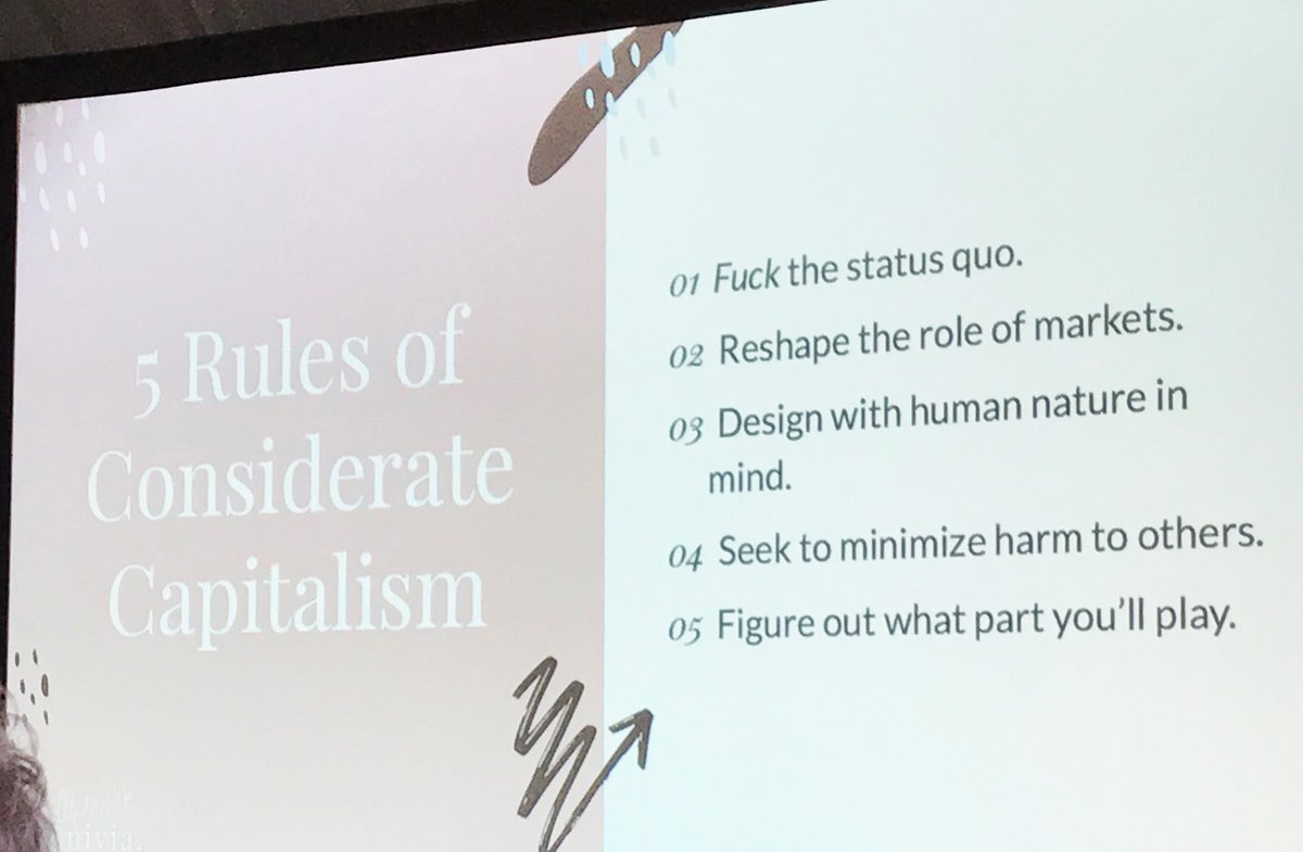 ConsciousCoMag's tweet photo. @BBFounders @Zebras_Unite Aniyia Williams' 5 Rules of Considerate Capitalism ๐ ๐ @bbfounders @Zebras_Unite #WCWS2020 #WCWSReflections #futureofbusiness #consciouscapitalism #consciousbusiness #consciouscompany https://t.co/O57OFMOhBD
