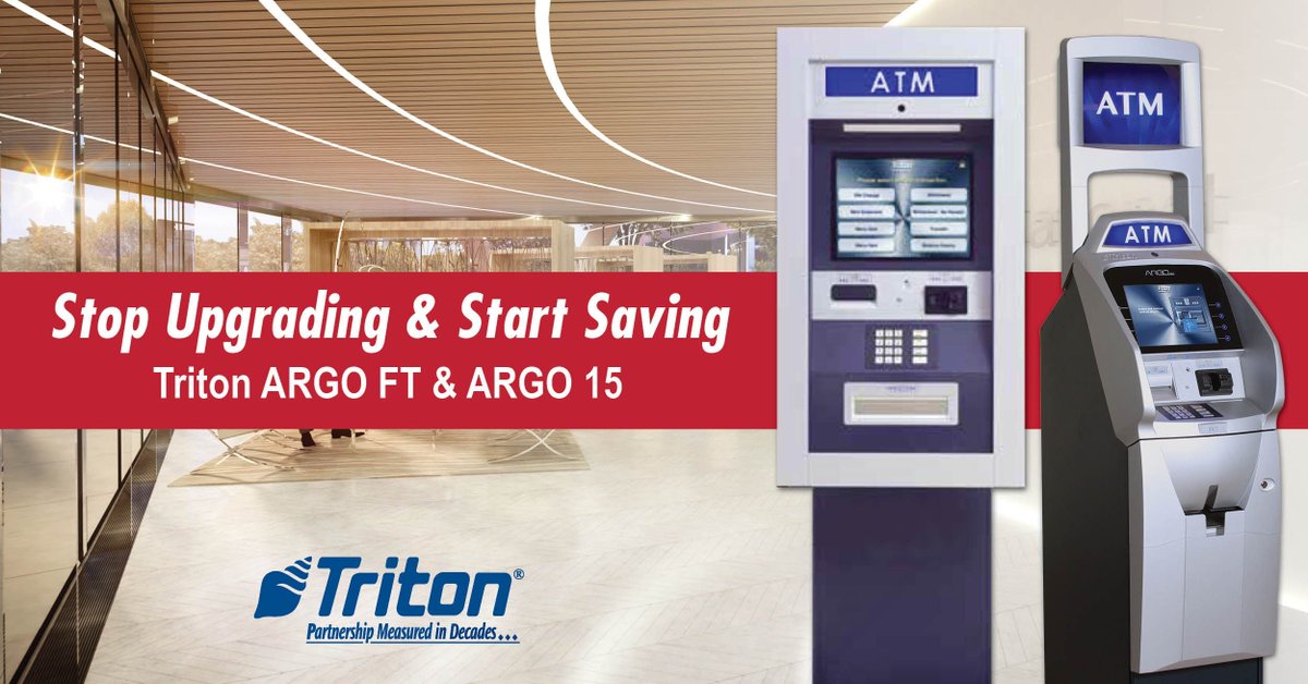 TritonGurus's tweet photo. Stop upgrading your Windows-based #ATMs and start saving with #Triton ARGO
#atms #tritonatm #bankatms #creditunionatms https://t.co/DJRWoeX8j6