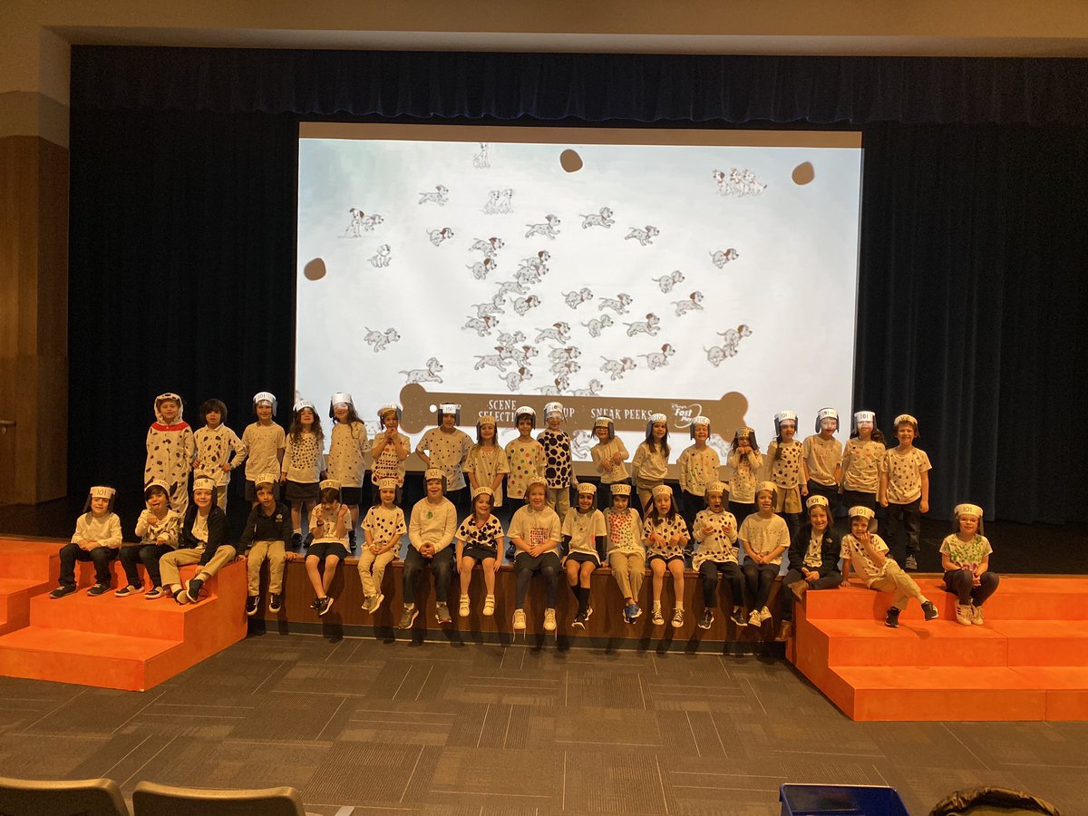MrsShell_TDA's tweet image. I can’t handle the cuteness! We celebrated the 101st day of school by dressing up as the 101 Dalmatians and watching the movie in the theater! #davisk @CCohenKinder