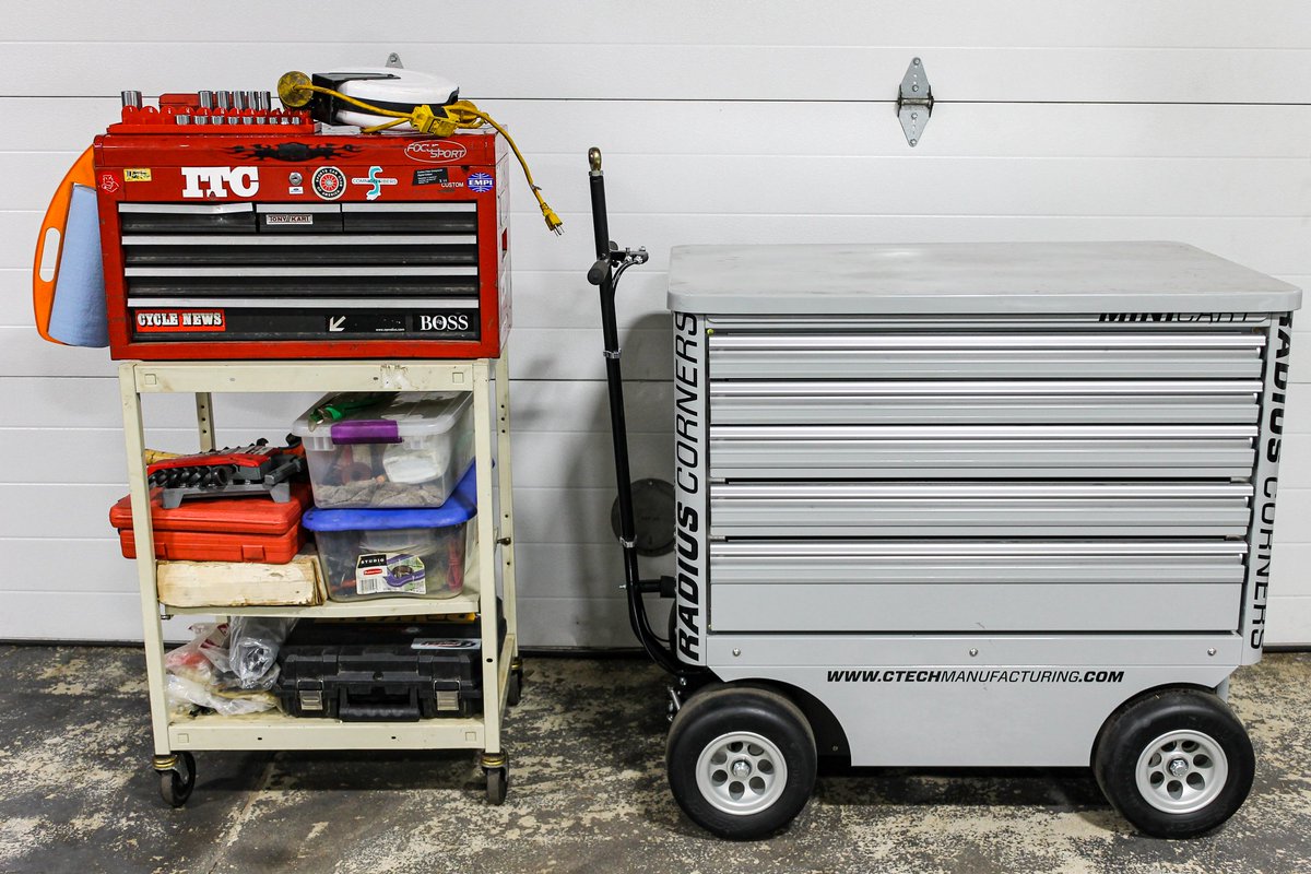 _CTech's tweet photo. Out with the old, and in with the Mini Cart! The Max "Kitt" Kittleson racing team just finished filming their transition from traditional toolbox, to race-ready pit cart! We're sure the results will be EPIC! 🔧 #webuilditbetter #toolbox #tools #toolstorage #pitcart #scca #racing https://t.co/aGjGVYuTin