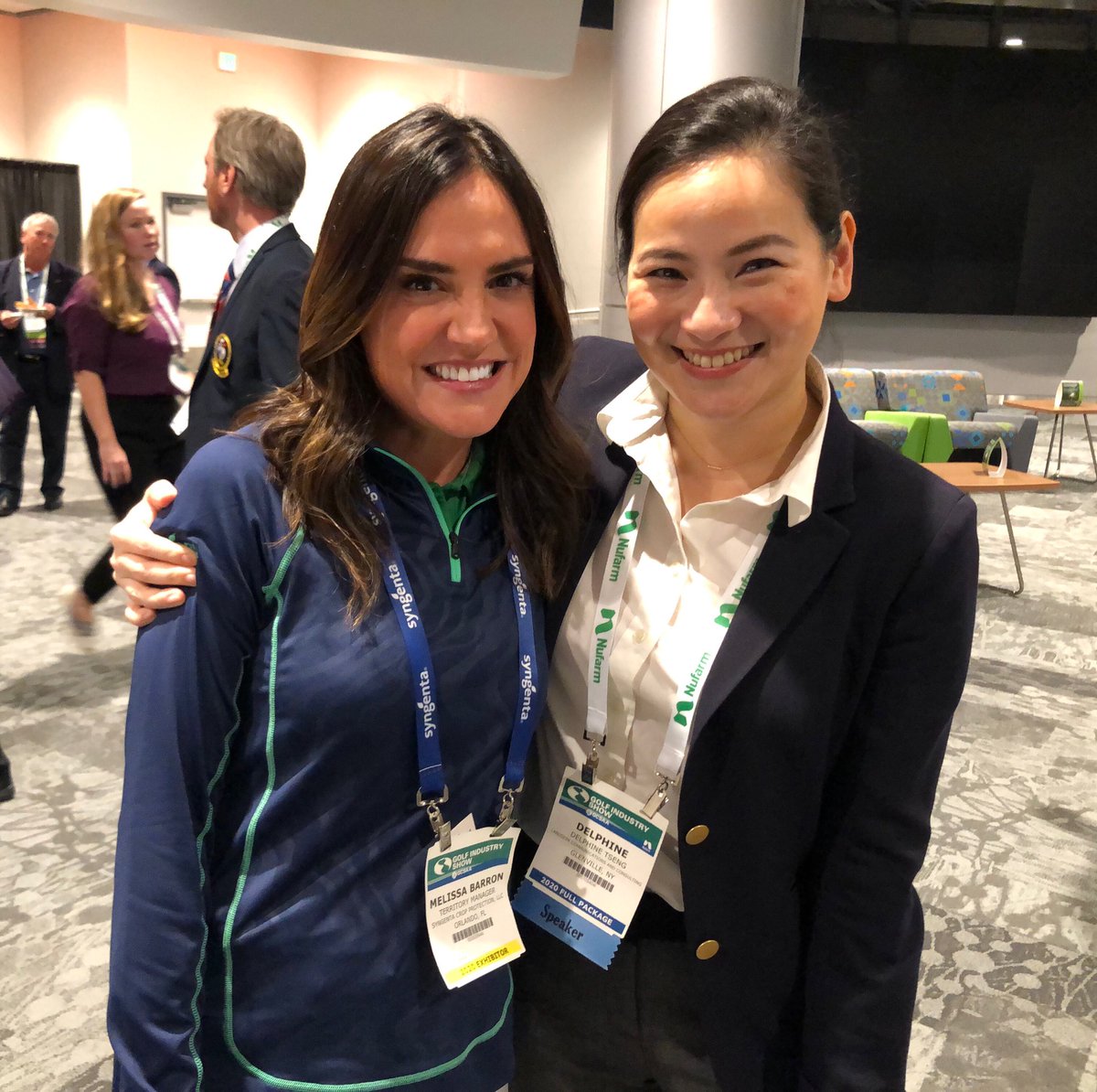 Meeting with royalty 👑 at the @SyngentaTurf Ladies Leading Turf reception. What phenomenal women you both are, @LeashaSchwab and @VoixdeDelphine  ❤️ #GIS2020 @GCSAA_GIS