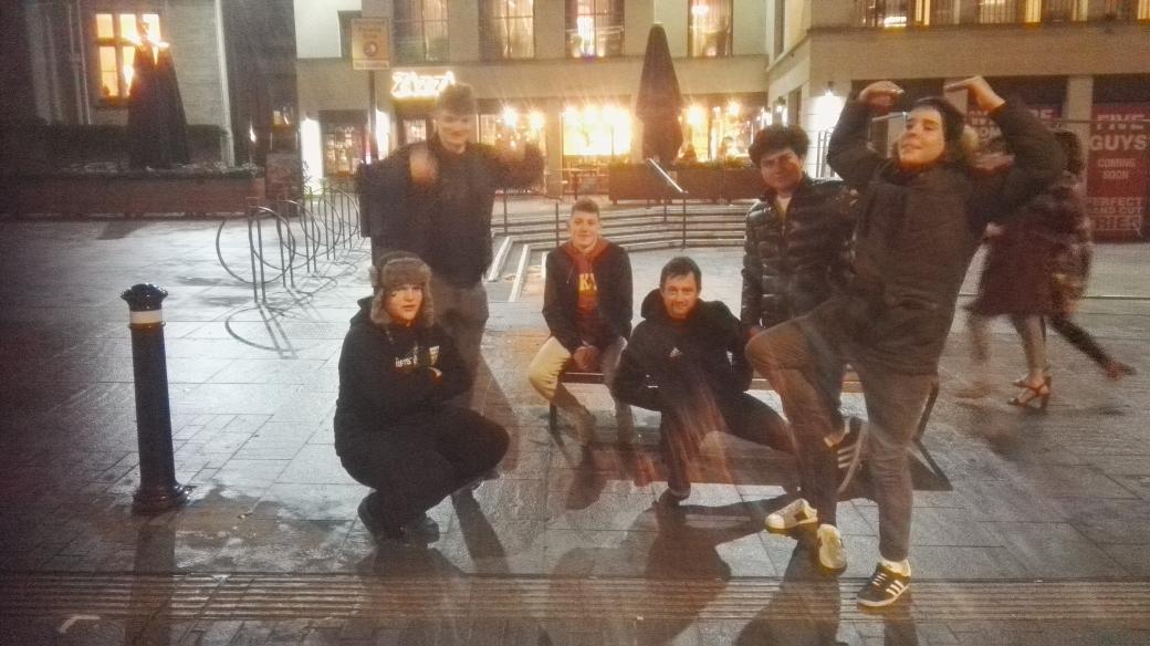 ppcallenhouse's tweet photo. Lower 5 Allen House trip to see the Nutcracker ballet... inspired some amateur performances from the lads outside. https://t.co/kX6iyslXWG