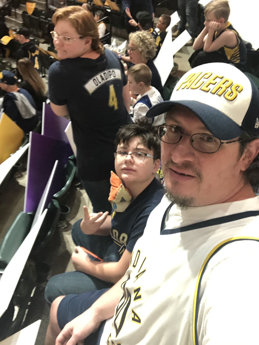 PKilcline80's tweet photo. Back in the @TheFieldhouse for some @Pacers basketball! Happy to see @VicOladipo back in action! #PacersGameNight #Ready4Action https://t.co/mLM5NCyeBm
