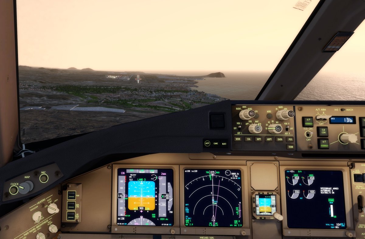 CanariasCharter's tweet photo. Despues de 9H49min de vuelo ya tenemos en Tenerife Sur a nuestro nuevo 777-300ER EC-ICB @ndres1981 @IVAOES @IVAOAERO  #aerolineavirtual #aerolinea_virtual #p3d #simulador #virtual_airline #virtualairline #pilotovirtual #aviones #repaints #liveries #livery #P3D https://t.co/7apJr49rK9