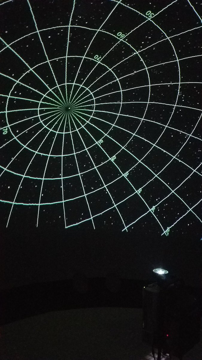 ms_colleenmajor's tweet photo. These lines show the celestial meridian. Notice that our north pole is not directly above us- that's because Earth is tilted on its axis! In the circle at our North pole is the North Star Polaris who will always guide you to the North. #digitarium @UnionSTEM @ZCSUnionElem https://t.co/ZbTk7VKZ6b