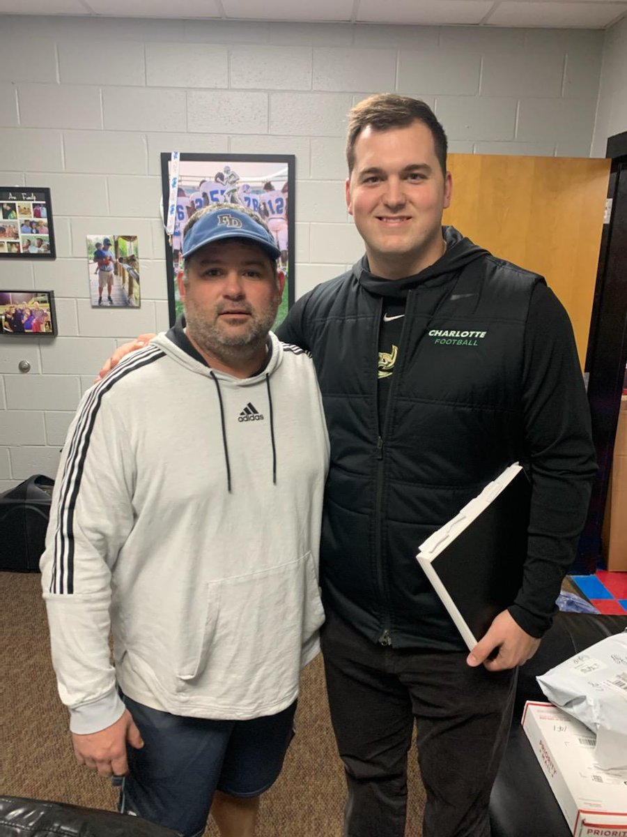 FDpatriots's tweet photo. A Big thank you to Coach Washington from App State and Coach Woodile from UNC Charlotte for stopping by The Fort today! https://t.co/0ER7bSFjzD