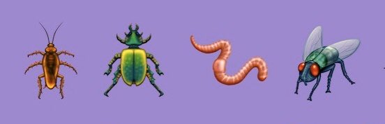 Cockroach, beetle, earthworm, and fly emojis recently approved for 2020