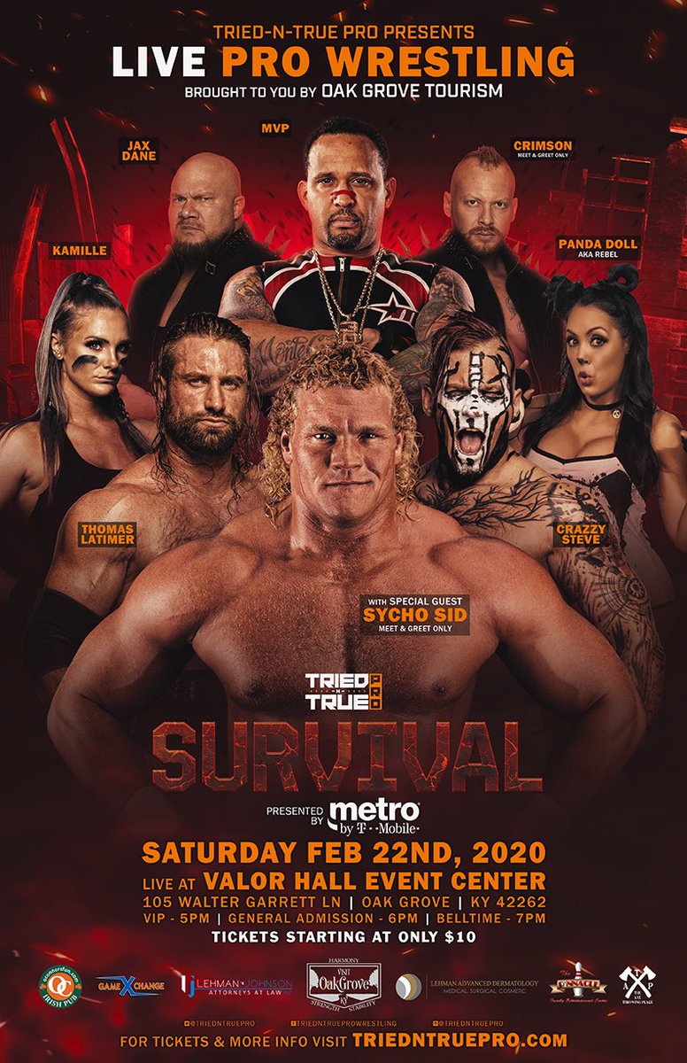 TriedNTruePro's tweet photo. Saturday, February 22nd, Tried-N-True Pro: 'Survival' brought to you by Metro by T•Mobile LIVE from Valor Hall Conference &amp; Event Center in Oak Grove, KY! 
🎟 Tickets on sale NOW at https://t.co/1vw5WYbMdi 
#TNTPRO https://t.co/N5ZV7ew8q0