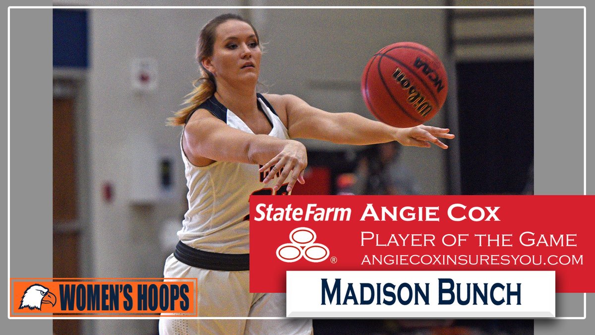 CNathletics's tweet photo. With 14 points and a 4️⃣-of-5️⃣ night from long distance, @madisonbunch33 is the Angie Cox State Farm Player of the Game in @CNwbasketball's win over LMU. https://t.co/K93iFF1zUv