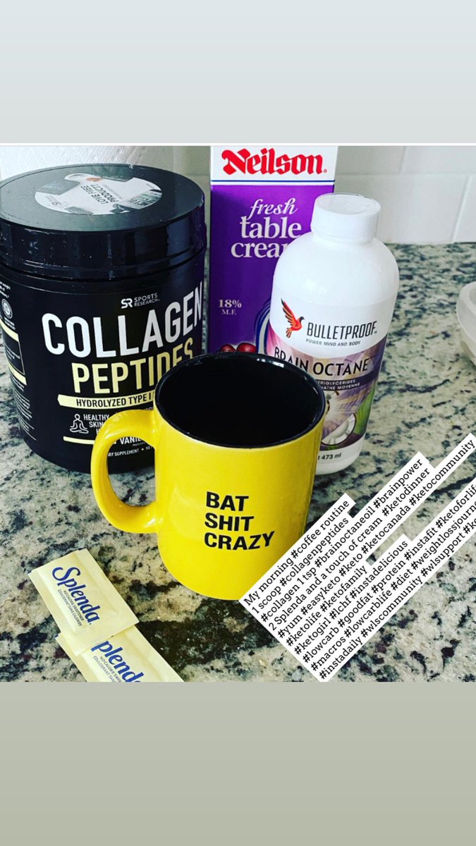 TAYSTEVENS's tweet photo. My morning #coffee routine 1 scoop #collagenpeptides #collagen 1 tsp #brainoctaneoil #brainpower 2 Splenda and a touch of cream
#ketodinner #yum #easyketo #keto #ketocanada #ketocommunity #ketolife #ketofamily #ketogirl #lchf #instadelicious #lowcarb #goodfat #protein https://t.co/0OkY9CDSRH