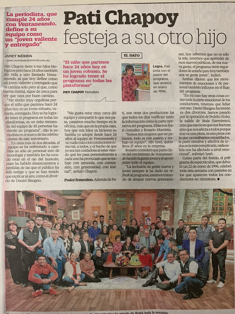 VentaneandoUno's tweet photo. Mil gracias a @JannisMerida por su gran sensibilidad para escribir sobre #ventaneando24 en @El_Universal_Mx https://t.co/DCfoX7f39I