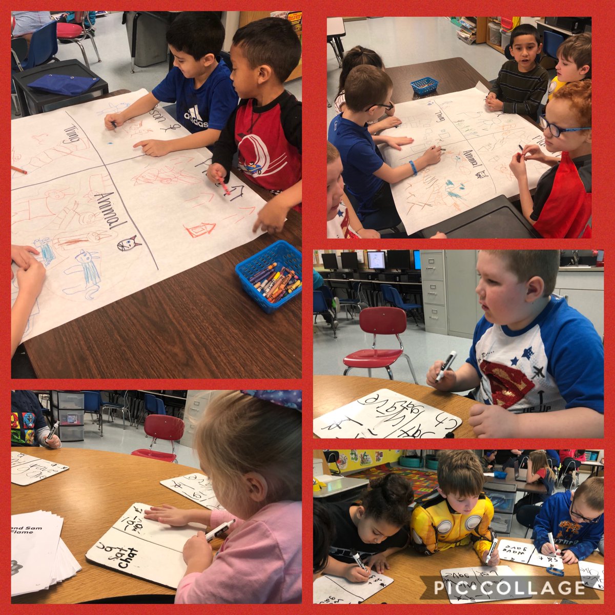 HEScotties's tweet photo. First grade scholars reviewed nouns by reading a book and drawing different nouns. Students also practiced short and long vowel sounds by writing and sorting words. #164scottie #workhard #ThisIsHighland #kySRCL https://t.co/kJslk1SAnQ