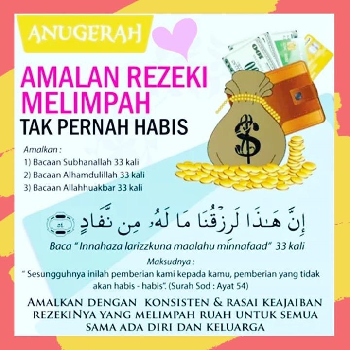 Resume Kreatif On Twitter Amalan Rezeki Melimpah Tak Pernah Habis Jom Konsisten Jadikan Amalan Https T Co Cqpmctbekh Twitter