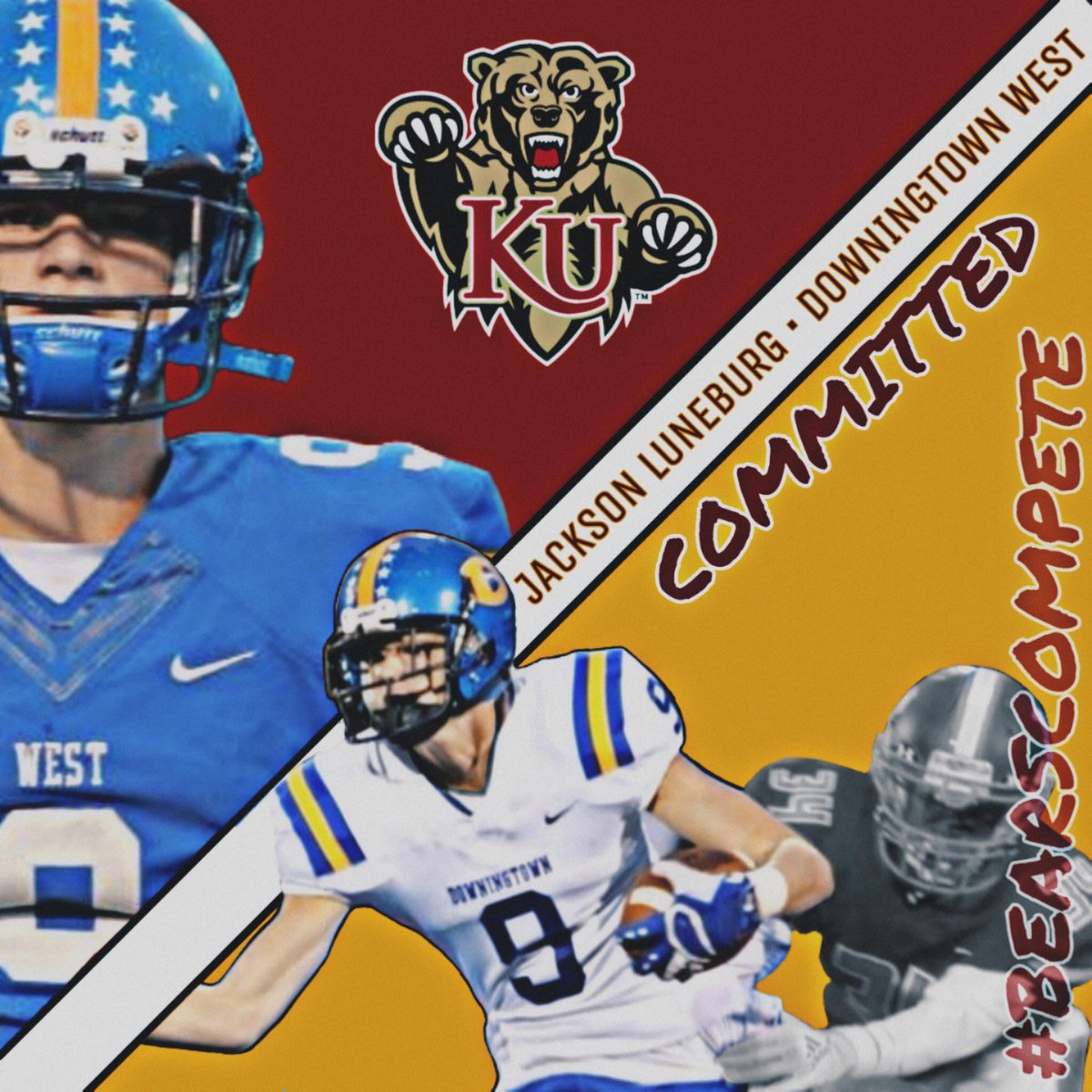 JacksonLuneburg's tweet photo. Excited to start my new journey as a bear 🐻🐻🐻@KUBearsFootball https://t.co/TLMiLGyGgf