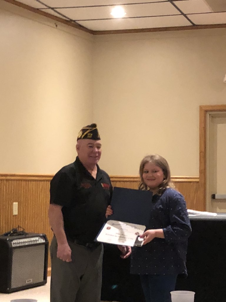 CM_Patriots's tweet photo. Congratulations to Kayleigh Thompson, Hailey Salada and Drew Scheib on their award winning essays for the topic “What Makes America Great.”  Special thanks to the VFW as well for hosting and providing the scholarships. #WestShoreProud #CMSproud https://t.co/jiMvWabN7S