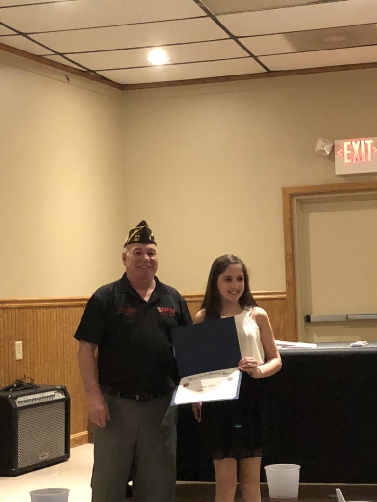 CM_Patriots's tweet photo. Congratulations to Kayleigh Thompson, Hailey Salada and Drew Scheib on their award winning essays for the topic “What Makes America Great.”  Special thanks to the VFW as well for hosting and providing the scholarships. #WestShoreProud #CMSproud https://t.co/jiMvWabN7S