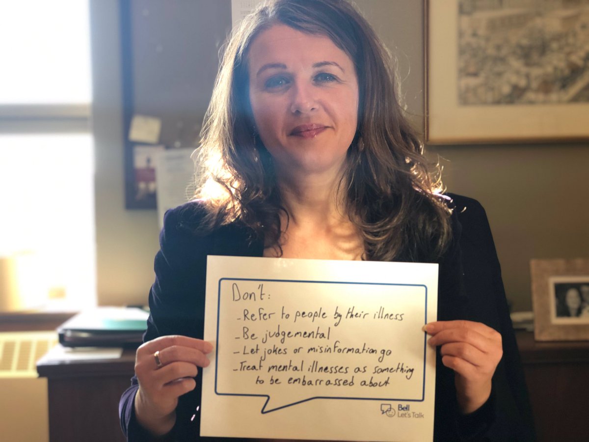 JulieDzerowicz's tweet photo. #BellLetsTalk about mental health in a way that will fight the stigma and lead to positive change. https://t.co/2b9wIadyPN