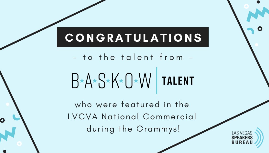 Congratulations to the talent from <a href="/BaskowTalent/">Baskow Talent</a> who were featured in the <a href="/LVCVA/">Vegas Means Business</a> National Commercial during the Grammys! #whathappenshereonlyhappenshere

<a href="/RecordingAcad/">GRAMMYS</a> #GRAMMYs #onlyVegas #LVCVA