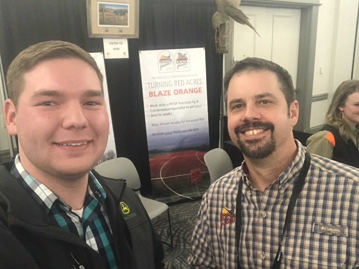Vanny_1218's tweet photo. Hanging out with @FarmrHuntr at the @pheasants4ever booth! #PrecisionConservation #DevelopWithDeere https://t.co/MBUYbXPAdq