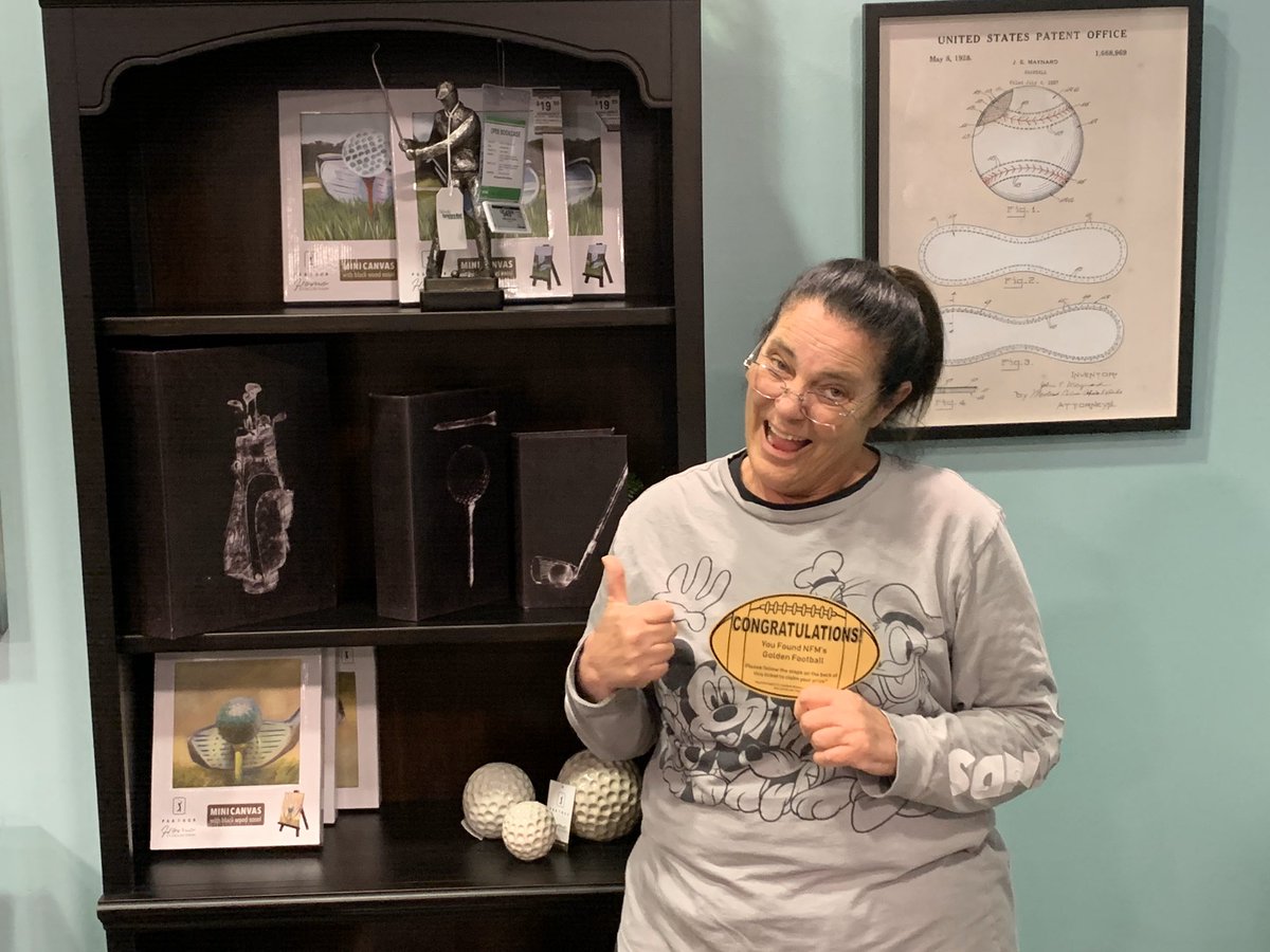 taipan126's tweet photo. The excitement never ends at NFM. Laurie found the golden ticket at Nebraska Furniture Mart and won a  Patrick Mahomes autographed football!!  Congratulations #NFMFam #Mahomes #KansasCity #bel15ve 
#NFMatHome
#NFMKC
#NFMGoldenfootball @nfmpics https://t.co/E4jMdUgpKE