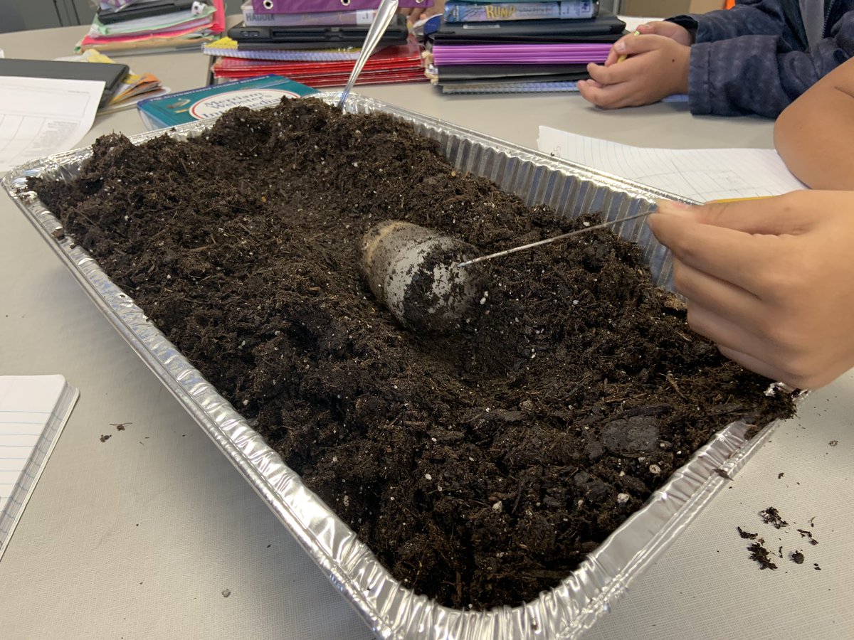 DionSepolen's tweet photo. 5th grade @CreeksideCubs are investigating landforms. Is it a canyon, v-shaped Valley, or delta?  @LISDScience #LISDsci https://t.co/He8tJ7ZIdq