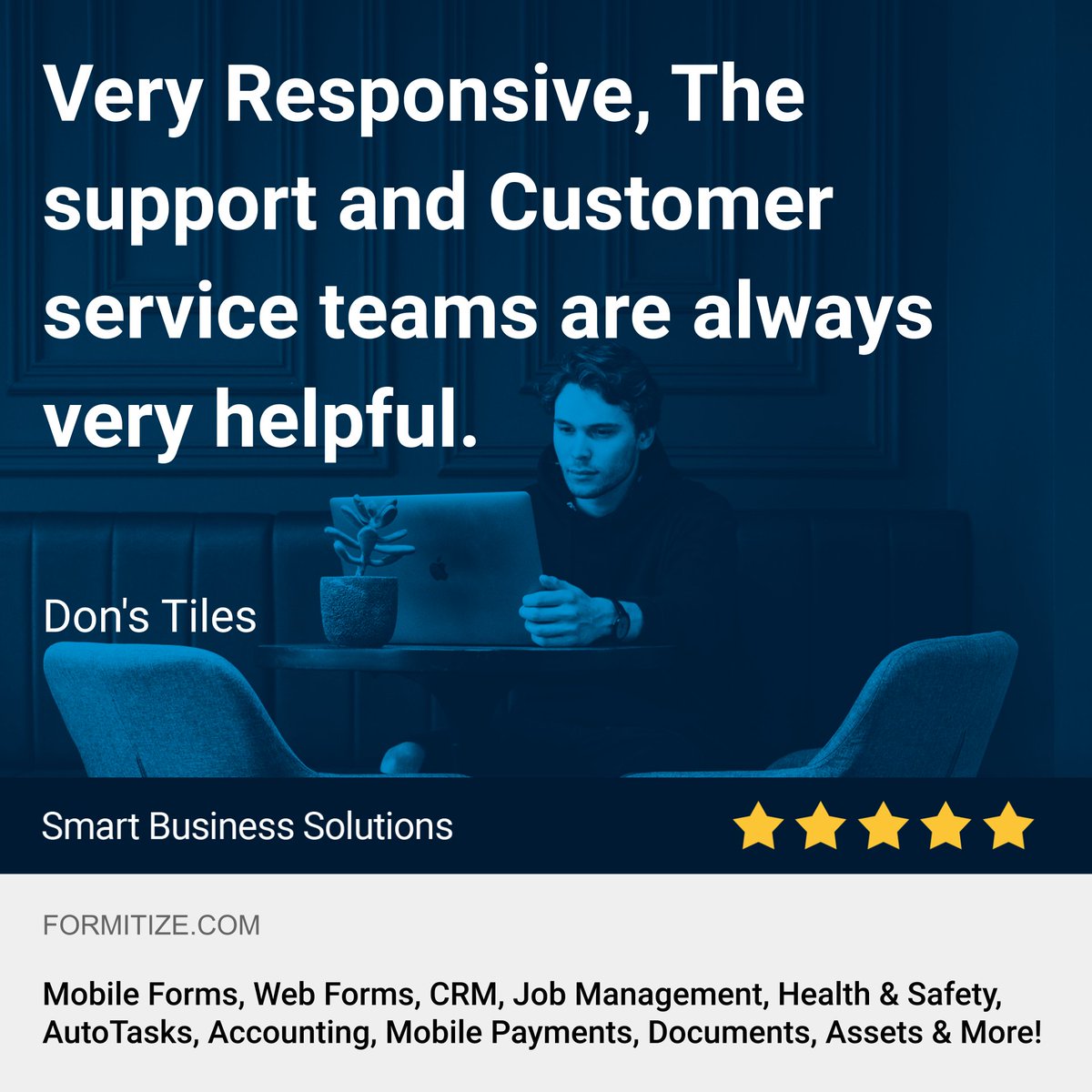 Formitize's tweet photo. https://t.co/rSsZsOmIHo
Formitize - Don's Tiles say Formitize support and customer service teams are always very helpful. Find out more at https://t.co/yp9V7gNSGs
#paperless #smartforms #formitize #mobile #businesssolutions https://t.co/T4gIfvskUP