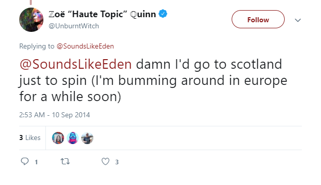  #GamerGate Trivia - Part 4: For the " #GamerGate drove Zoe Quinn from her home" crowd, some food for thought: She was already planning a trip to Europe as early as February 2014 and was still calmly doing so two weeks after the whole mess started.
