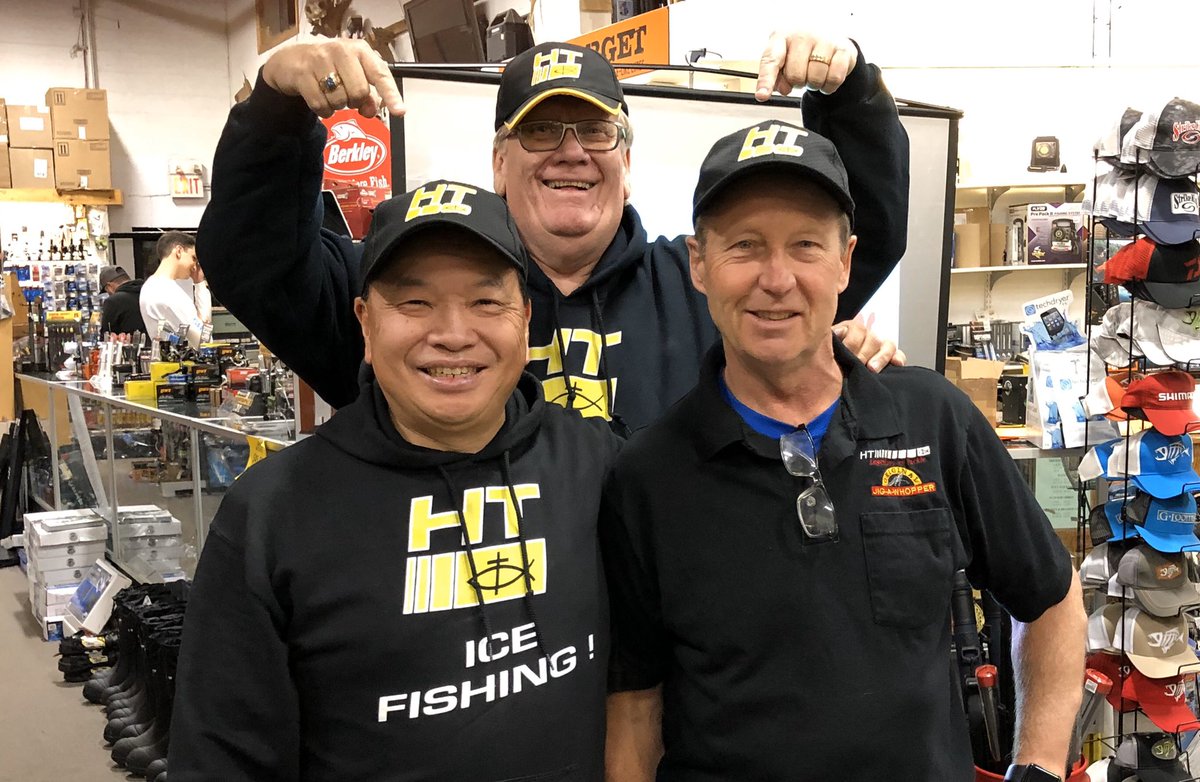 FishHardDave's tweet image. Even when @big_jim_mclaughlin is a little under the weather, he is still playful!😂😂😂Having a great time at @fishingworldca in the Hammer talking a little @htenterprises I’ve Fishing! #HTIceTour #SlabGrabber #IceFishingFun