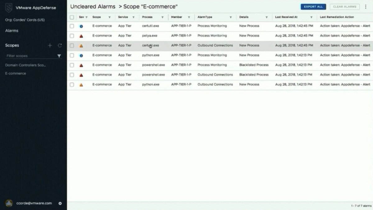 VMwareCommunity's tweet photo. Our #ServiceDefinedFirewall generates and enforces security policies at the network and process level of apps without the need for additional agents on the workload. Learn more during this on-demand webcast: https://t.co/eFIxtxsIUz https://t.co/UHZji6qgHY