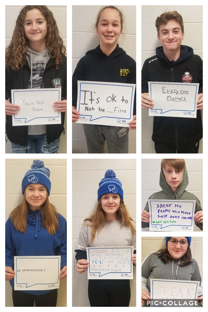 StockdalePS's tweet photo. Sharing messages about mental health not only on #BellLetsTalk day, but every day! End the stigma! Every action counts! https://t.co/0Ku6rfBcGv
